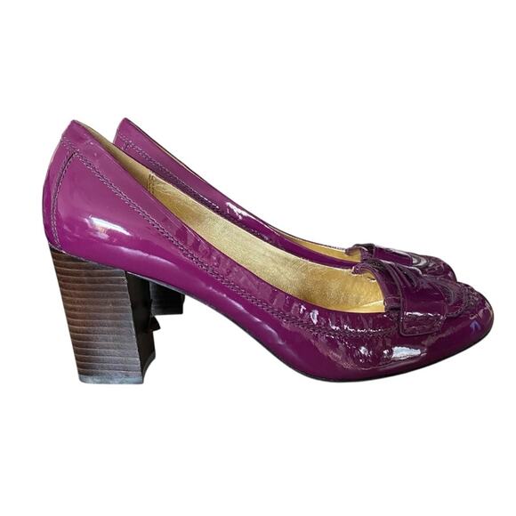 Coach Shoes - Coach Colby Purple Patent Leather Heels size 9